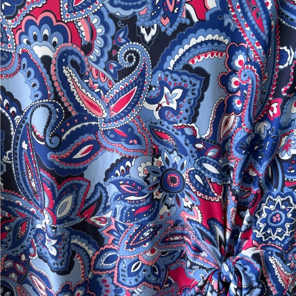 Talbots Plus sheath Dress with Side Knot Cap Sleeves Midi Length Career Church - Picture 6 of 10